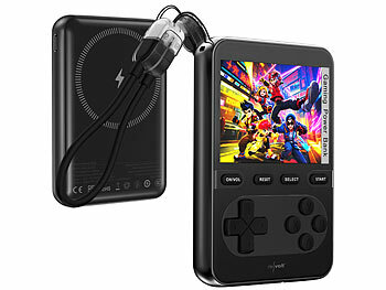 Handheld-Spielkonsole mit Powerbank für Retrospiele unterwegs