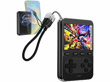Spielekonsole: revolt Gaming-Powerbank 10.000 mAh, für Qi und MagSafe, bis 20 W, 200 Spiele