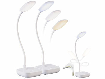 Tischlampe Touch Dimmer: Lunartec 2er-Set Akku-Schwanenhals-Schreibtischleuchte CCT, 245 lm, 7 W dimmbar 