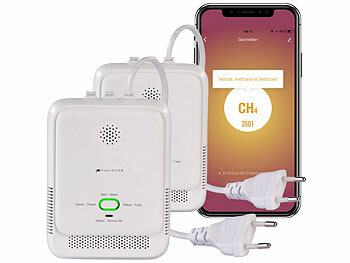Gasmelder Elesion: VisorTech 2er-Set Smarter Multi-Gasmelder für haushaltsübliche Gase, WLAN, App erhältlich auf eMall