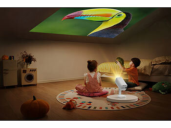 SceneLights WLAN-LED-Mini-Beamer, Full HD nativ, 200 ANSI-lm, 4.800 lm, Bluetooth 