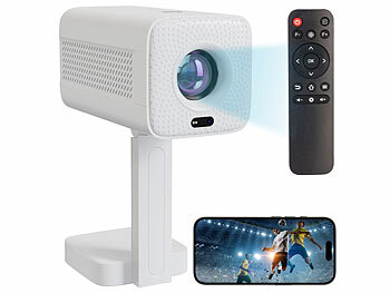 Projektor: SceneLights WLAN-LED-Mini-Beamer, Full HD nativ, 200 ANSI-lm, 4.800 lm, Bluetooth 