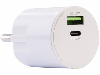 revolt 4er-Set USB-Netzteile mit USB-C PD bis 30 W und Quick Charge bis 18 W
