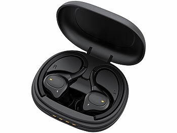 auvisio Kabellose In-Ear-Kopfhörer, Bluetooth 5.3, wasserdicht IPX7, Ladecase 