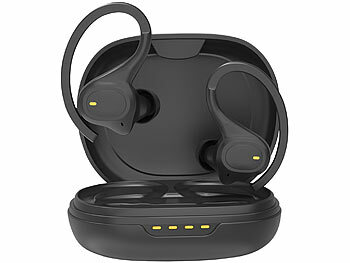 auvisio Kabellose In-Ear-Kopfhörer, Bluetooth 5.3, wasserdicht IPX7, Ladecase 