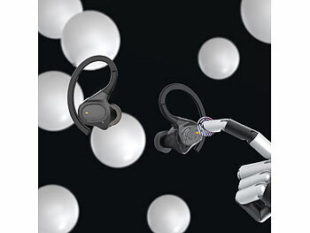 auvisio Kabellose In-Ear-Kopfhörer, Bluetooth 5.3, wasserdicht IPX7, Ladecase 