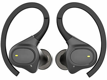 auvisio Kabellose In-Ear-Kopfhörer, Bluetooth 5.3, wasserdicht IPX7, Ladecase 