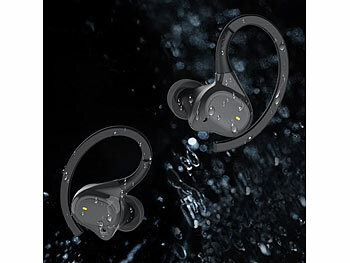 auvisio Kabellose In-Ear-Kopfhörer, Bluetooth 5.3, wasserdicht IPX7, Ladecase 