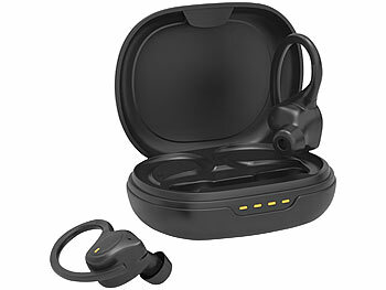 auvisio Kabellose In-Ear-Kopfhörer, Bluetooth 5.3, wasserdicht IPX7, Ladecase 