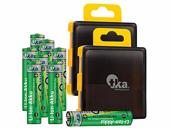 4x AAA Akku: tka 8er-Set Li-Ion-Akkus Typ AAA / Micro, 1.300 mWh, wiederaufladbar, 1,5V