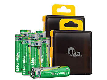 Universal AA Akku: tka 8er-Set Li-Ion-Akkus Typ AA / Mignon, 3.000 mWh, wiederaufladbar, 1,5V