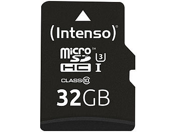 SD Micro: Intenso microSDHC-Speicherkarte UHS-I Professional, 32 GB, bis 90 MB/s, U3