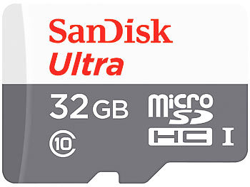 SanDisk Ultra microSDHC, 32 GB, 80 MB/s, Class 10, UHS-I, mit Adapter