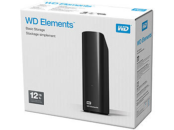 Western Digital Externe 3,5"-Festplatte 12 TB, WD Elements Desktop, USB 3.0