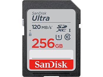 SD Karte: SanDisk Ultra SDXC-Speicherkarte, 256 GB, 120 MB/s, Class 10, U1