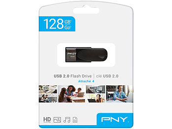 PNY 128 GB USB-2.0-Speicherstick Attaché 4, schwarz