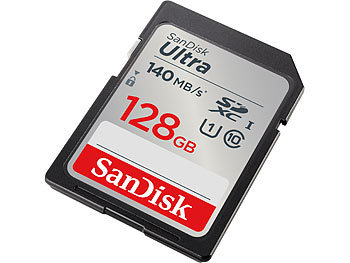 SanDisk Ultra SDXC-Karte (SDSDUNB-128G-GN6IN), 128 GB, 140 MB/s, Class 10 / U1