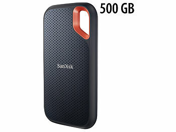 Externe SSDs: SanDisk Extreme Portable SSD-Festplatte, 500 GB, bis 1.050 MB/s, USB 3.2 Gen 2
