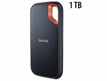 SanDisk Extreme Portable SSD-Festplatte, 1 TB, bis 1.050 MB/s, USB 3.2 Gen 2
