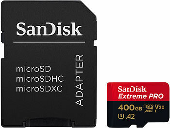 SanDisk Extreme Pro microSDXC-Speicherkarte, 400 GB, 200 MB/s, U3, V30, A2