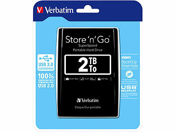 Verbatim tragbare Festplatte: Externe 2 USB Go TB, Store (Festplattenlaufwerk) schwarz 3.0, \'n\' 2,5\