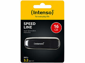 Intenso USB-3.2-Speicherstick Speed Line mit 16 GB, bis 70 MB/s, schwarz