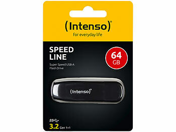 Intenso USB-3.2-Speicherstick Speed Line mit 64 GB, bis 70 MB/s, schwarz