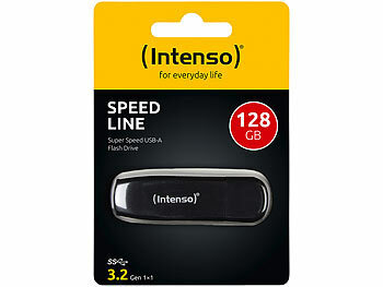 Intenso USB-3.2-Speicherstick Speed Line mit 128 GB, bis 70 MB/s, schwarz