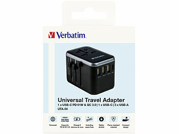 revolt 3in1-Universal-Welt-Reisestecker mit 2 USB-Ladeports, 2,5 A, 12,5  Watt