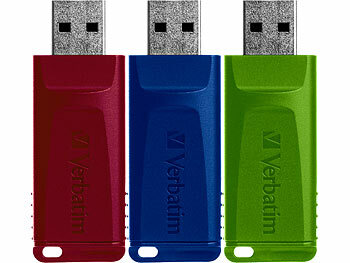 Speicherstick: Verbatim 3er-Pack USB-2.0-Sticks,  16 GB, 10 MB/s lesen, 4 MB/s schreiben