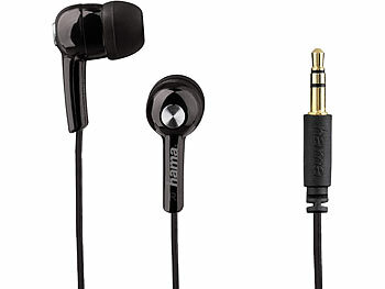 in-Ear-Kopfhörer mit Kabel: Hama In-Ear-Stereo-Kopfhörer, 3x Silikon-Ohrpolster, vergoldeter Stecker