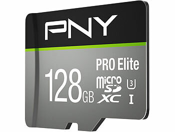 PNY PRO Elite microSD-Karte 128GB, 100MB/s lesen, 90 MB/s schreiben, A1