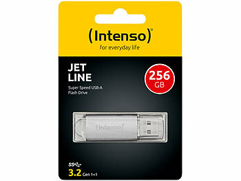 Intenso USB-3.2-Speicherstick Jet Line, 256 GB, bis 70 MB/s, Aluminium