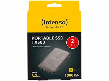 Intenso Externe SSD TX500, 2 TB, bis 1.000 MB/s, USB 3.2 Gen 2x1, braun