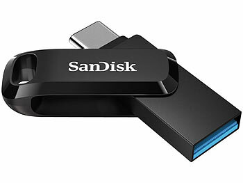 Speicher Stick: SanDisk Ultra Dual Drive Go USB-Stick mit USB-C und USB-A, 256 GB, schwarz