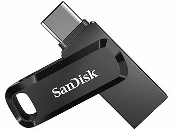 SanDisk Ultra Dual Drive Go USB-Stick mit USB-C und USB-A, 256 GB, schwarz