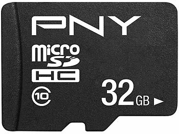 Speicherkarte Adapter: PNY Performance Plus microSD, mit 32 GB und SD-Adapter, Class 10