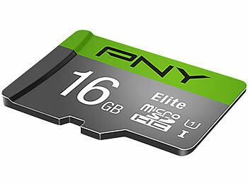PNY Elite microSD, mit 16 GB und SD-Adapter, lesen bis zu 85 MB/s