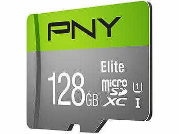 PNY Elite microSD, mit 128 GB und SD-Adapter, lesen bis zu 100 MB/s