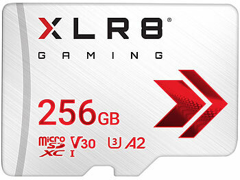 U3 Micro SD Karten: PNY XLR8 Gaming microSD 256GB, U3, A2, 100MB/s lesen, 90 MB/s schreiben