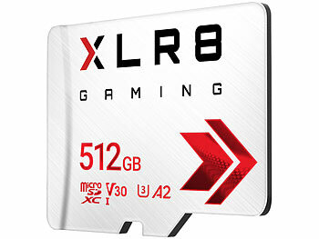 PNY XLR8 Gaming microSD 512GB, U3, A2, 100MB/s lesen, 90 MB/s schreiben