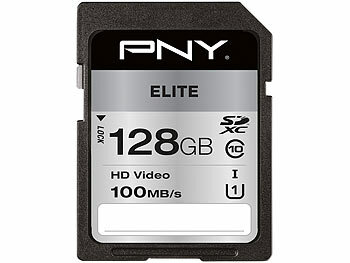 microSD: PNY Elite SD-Karte, mit 128 GB lesen bis zu 100 MB/s, U1