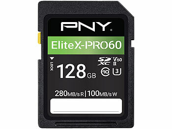 PNY EliteX-PRO Flash memory SD-Karte, 128GB, 280MB/s lesen, 180 MB/s schr