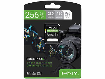 PNY EliteX-PRO Flash memory SD-Karte, 256GB, 280MB/s lesen, 180 MB/s schr