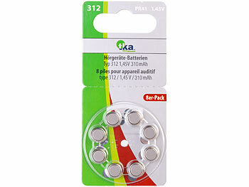 Batteries Hearing Aid: tka 8er-Pack Hörgeräte-Batterien Typ 13, 1,45 Volt, 310 mAh