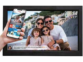 Bilderrahmen App: Denver Frameo PFF-1503, 15,6''/39,62 cm, FHD, WLAN, Touchscreen, schwarz