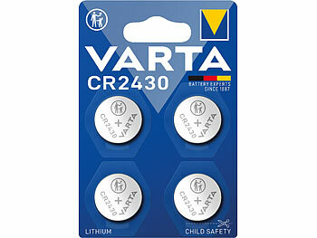CR2430-Batterien: Varta 4er-Pack Electronics Lithium-Knopfzellen CR2430, 3 V, Retail Blister
