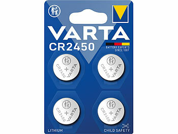 CR 2450: Varta 4er-Pack Electronics Lithium-Knopfzellen CR2450, 3 V, Retail Blister 