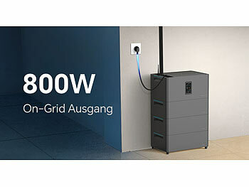 2in1-Hochleistungsakkus & On-Grid-Solar-Konverter mit WLAN, App & Solarmodulen