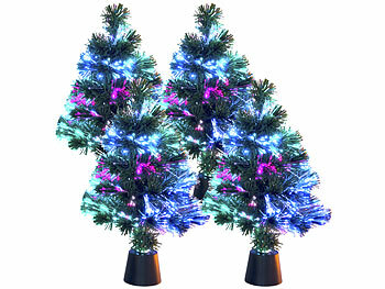 Lunartec albero di natale led: Albero di Natale decorativo, illuminazione LED tricolore, funzionamento a batteria, 45 cm (albero di Natale in fibra di vetro
